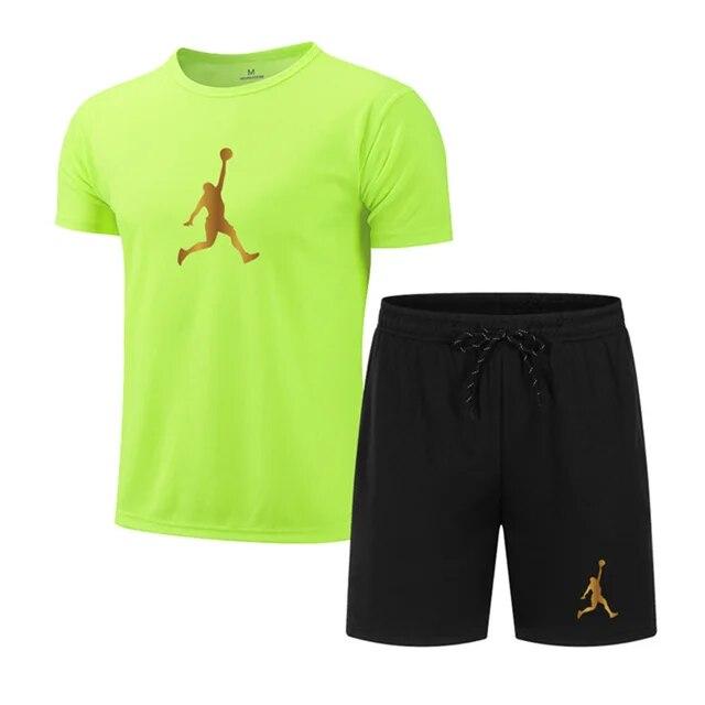 Sommer Beliebte männer T-shirt + shorts Anzug Männer Sport Anzug Druck Lässige Mode Kurzen ärmeln T-shirt Set Männer jogger Anzug Set M
