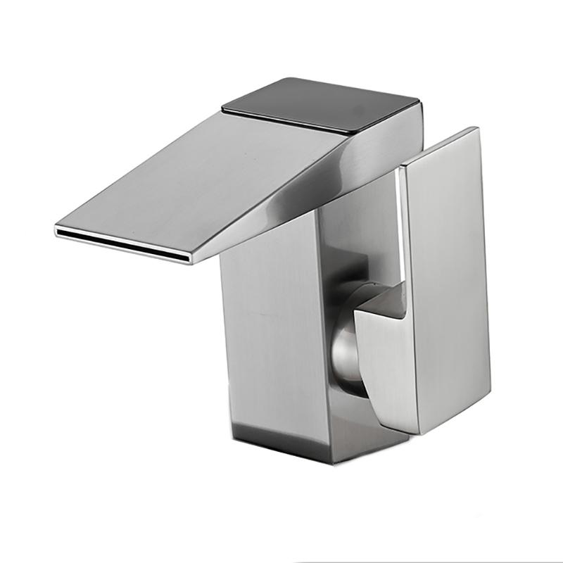 LCD Bad Becken Wasserhahn Digital Display Waschbecken Mischbatterie Heiß Kalt Waschbecken Wasserhahn Wasserfall Deck Montiert Bad Becken Mischbatterie Silver no base