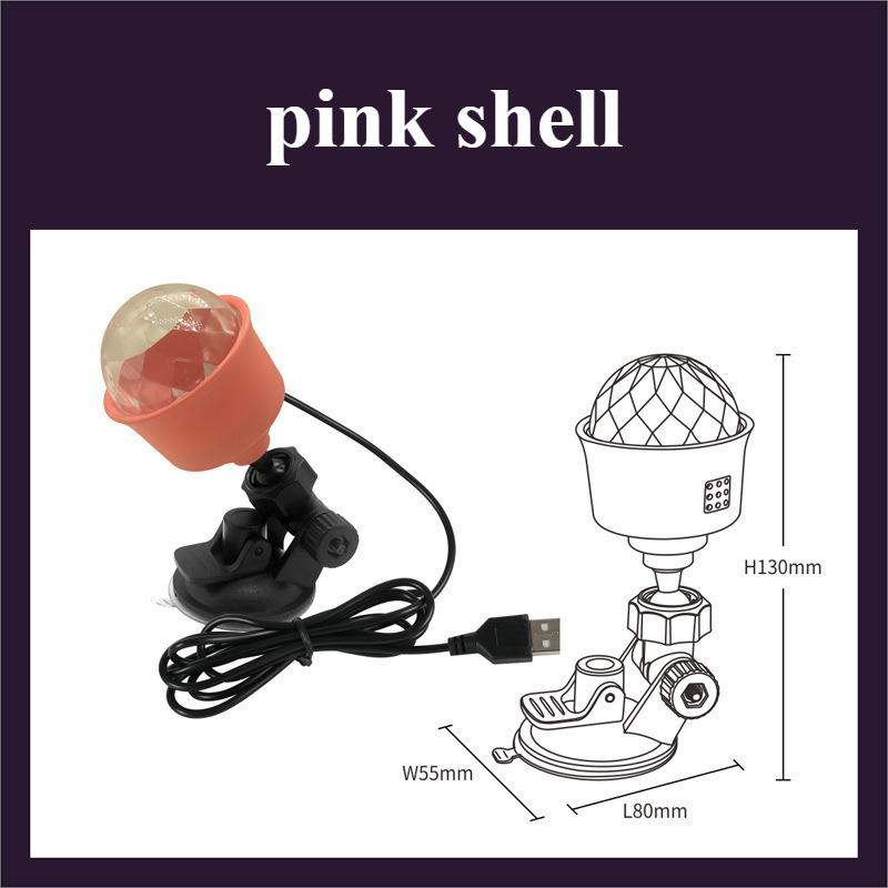 Mini Mehrfarbiges USB Projektorlicht Nachtlicht für Zuhause Schlafzimmer Partydeko Discolicht Kinderzimmerdekoration Weihnachtsfeier PINK,2PCS