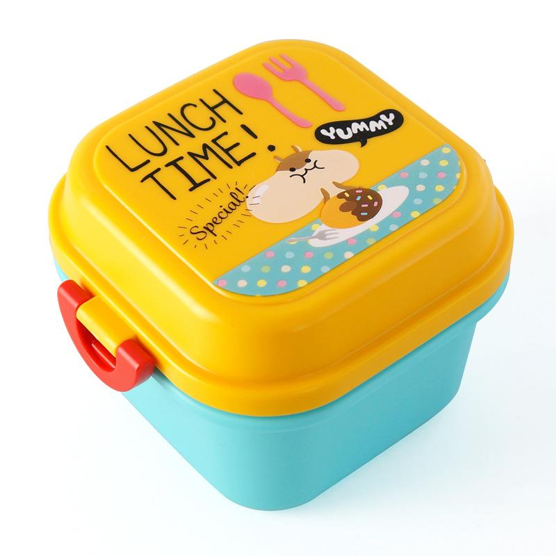 Kinder Cartoon Kunststoff Lunchbox Lebensmittel Bento Box Mikrowelle Behälter Geschirr Lebensmittel Vorratsbehälter