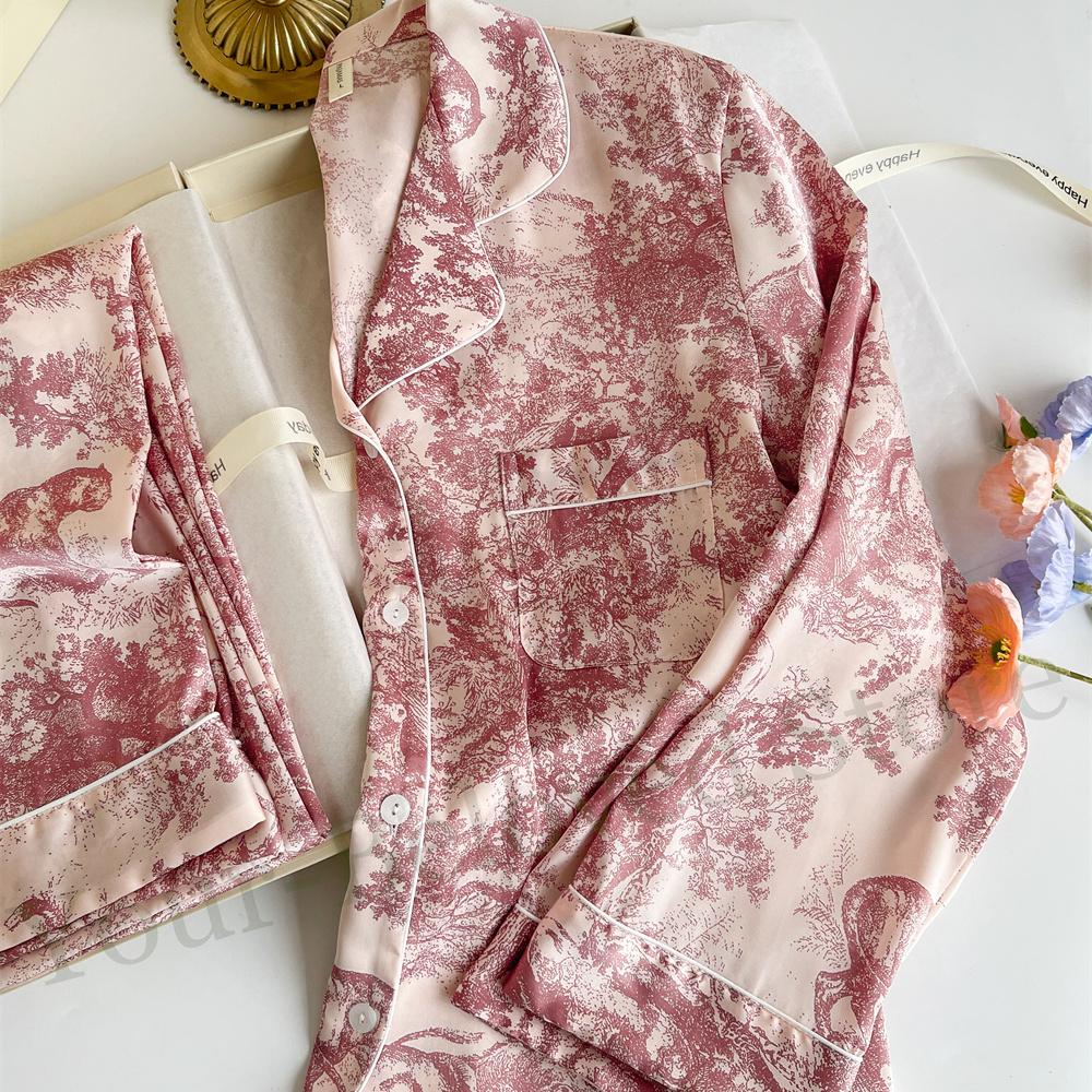 Roter Print Pyjama Set Langarm Pyjama Damen Loungewear Hauskleidung Weicher Viskose Pyjama 2-teiliges Set Nachtwäsche Damen Loungewear XL rot