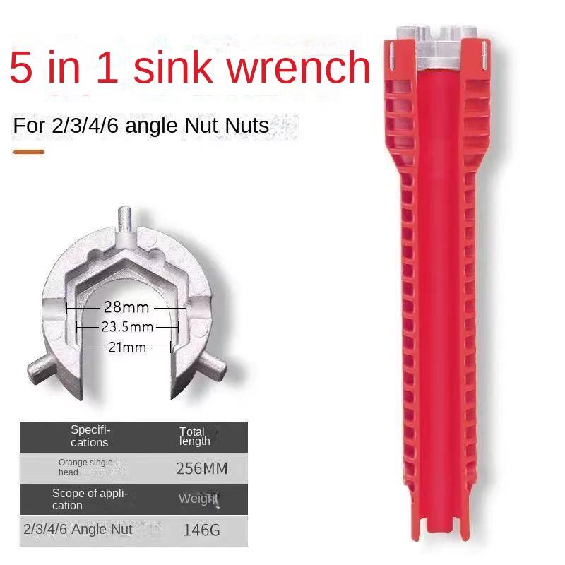 8 In 1 Anti-slip Waschbecken Wasserhahn Schlüssel Multifunktionale Doppel Kopf Reparatur Schlüssel Warmwasserbereiter Sanitär-werkzeuge Bad Werkzeug Sets 5 IN 1