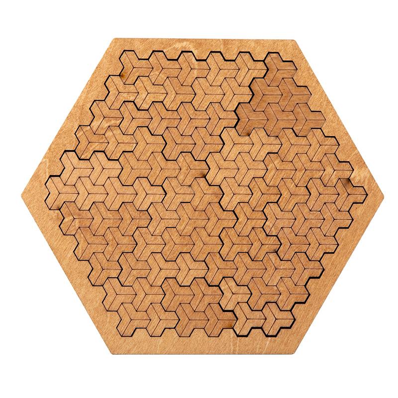 Unmögliches Holzpuzzle IQ-Puzzles für Erwachsene Unmögliche Puzzles Denksport Zehn Schwierigkeitsstufen Tangram Brettspiele beige