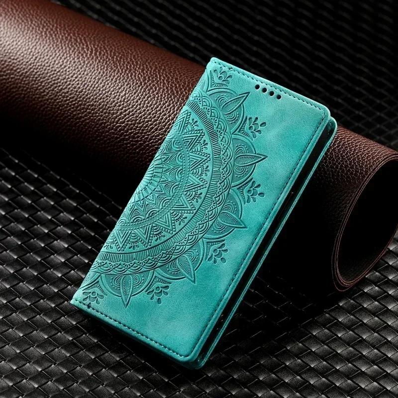 Luxus Mandala Muster Magnetische Handyhülle Für Samsung Galaxy S24 S23 S22 S21 Ultra S20 FE S21FE S8 S9 S10 Plus Hülle S10 grün