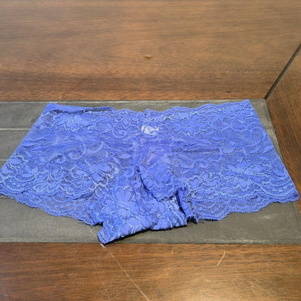 Frauen Boxer Unterwäsche Sexy Volle Spitze Französisch Höschen Shorts Boyshort Damen Knickers Dessous Dessous ML XL XXL L dunkelblaue