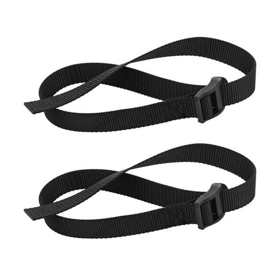2 Stück Fußgurt für Rudergeräte, strapazierfähig, verstellbar, Ersatzfußgurt, multifunktionales Fitnessgerät, Hilfsgurtband mit Schnalle schwarz
