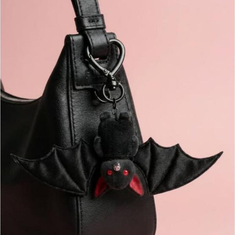 Halloween Goth Fledermaus Schlüsselanhänger Niedlicher Cartoon Schwarzer Fledermaus Anhänger Für Party-Dekoration Mode Rucksack Dekoration Zubehör Geschenke onesize