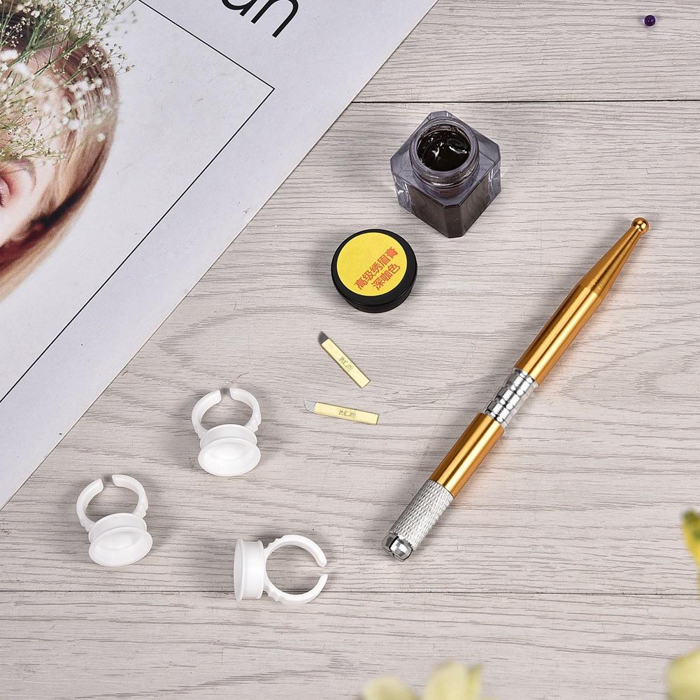 Semipermanentes Tattoo Übungswerkzeug Set Microblading Augenbrauen Tattoo Tinte Nadel Ringbecher Stift
