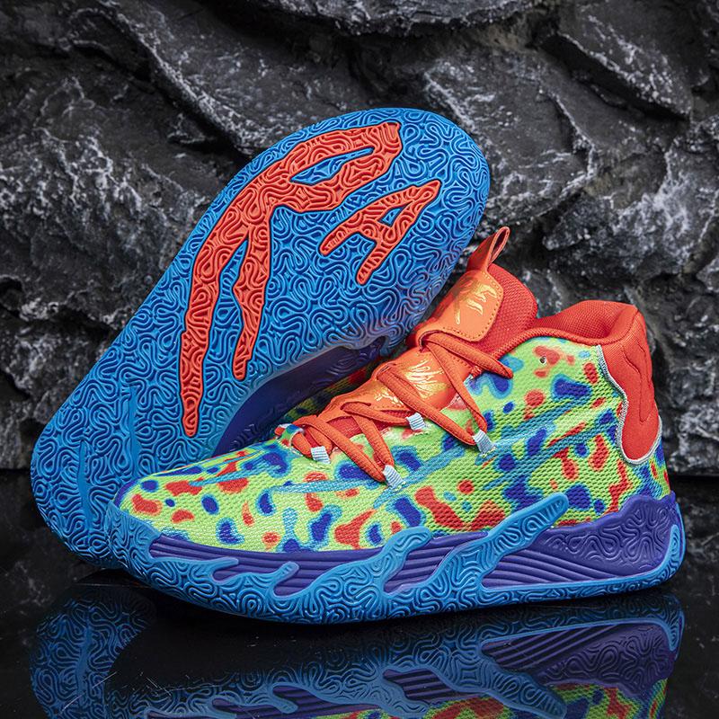 Sommer Herrenmode Hochwertige Basketballschuhe Atmungsaktive Sportschuhe Tennis Sneakers 45 orange