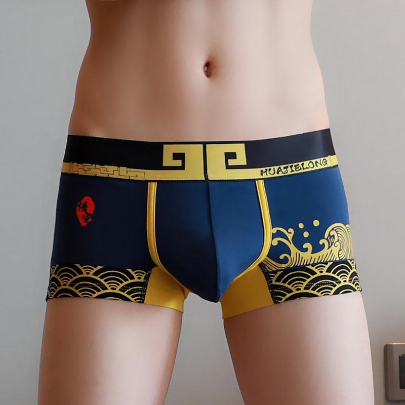 Herren-Unterwäsche-Boxershorts, einfarbig, atmungsaktive Baumwolle, große Mode-Boxershorts XL navy blau