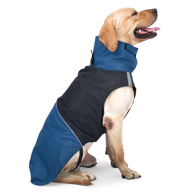 Haustierzubehör: Hunde-Windjacken, Farbblock-Hundekleidung, Hunde-Regenmäntel, Wasserdicht, Winddicht und Reflektierend bei Nacht XXS blau/schwarz