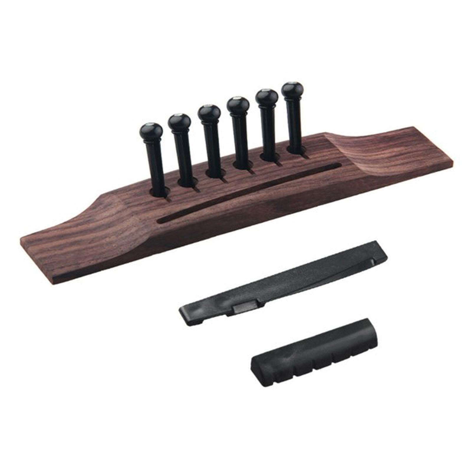 Klassische Akustikgitarre Bridge Pins Set Gitarren Pins Sattelmutter Kit Gitarrenteile Musikinstrument schwarz
