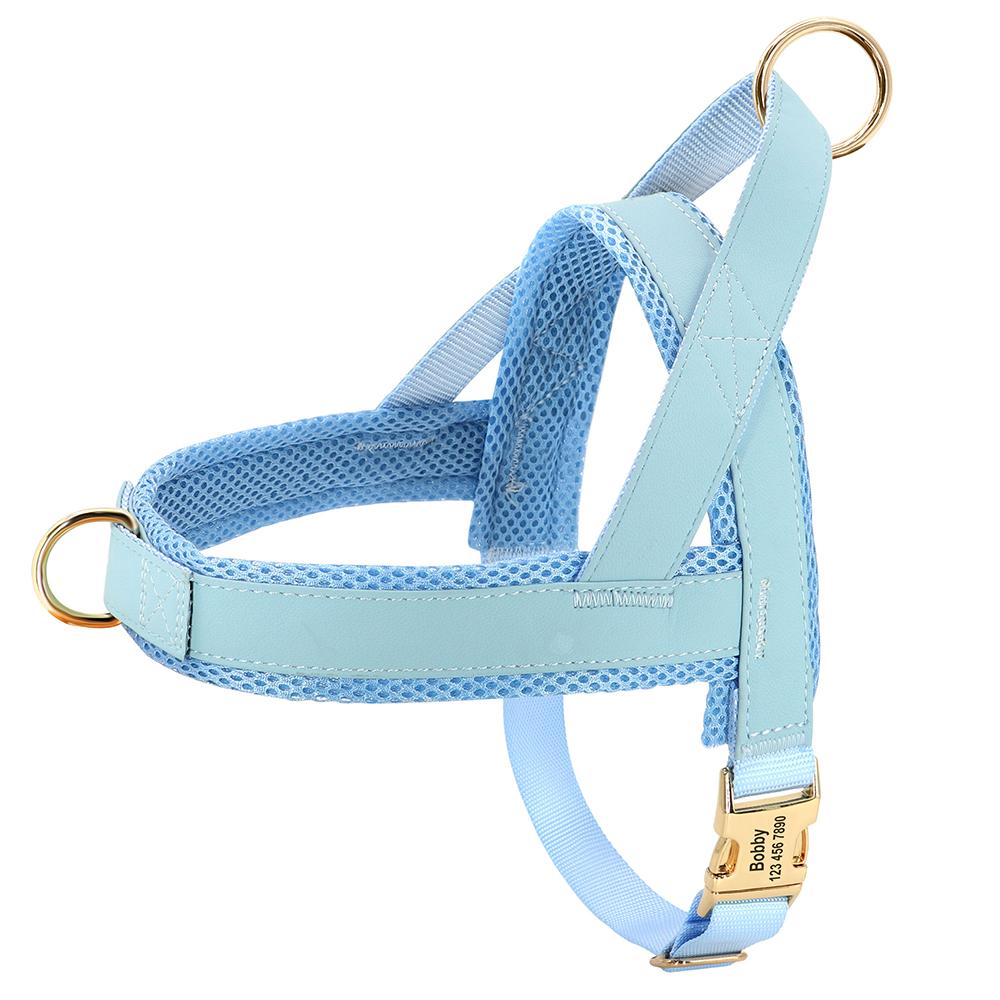 Personalisiertes Nylon Hunde Geschirr Anti-Zug Haustier Hunde Geschirr Weste Kostenlos Graviert Für Mittelgroße Große Hunde Spazierengehen Training Haustierbedarf XL