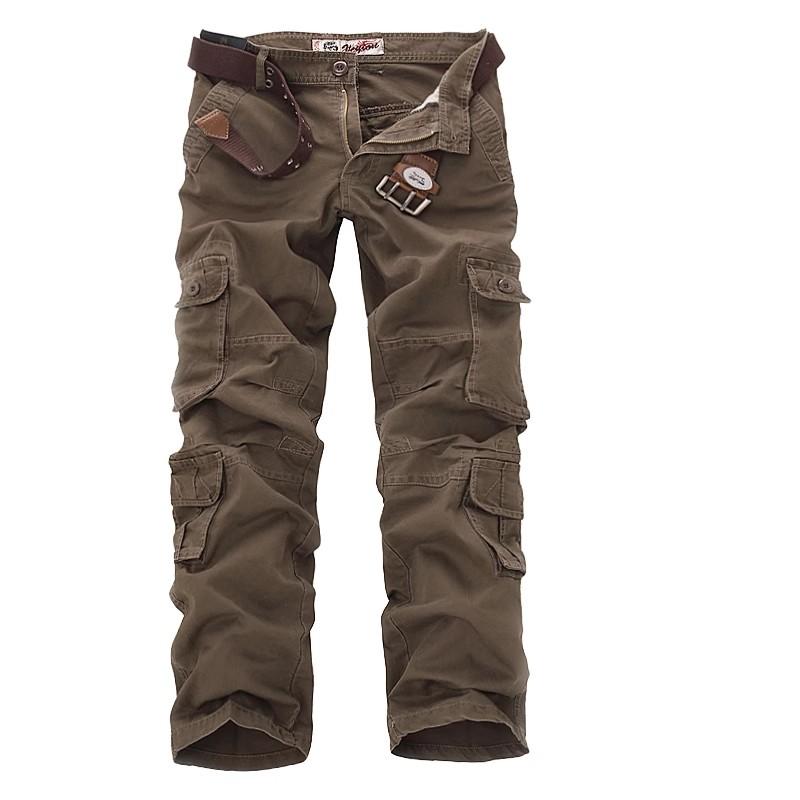 Militärische Cargohose für Herren, Oustdoor, lässige Baumwolle, mehrere Taschen, taktische Hose 32 kaffeebraun