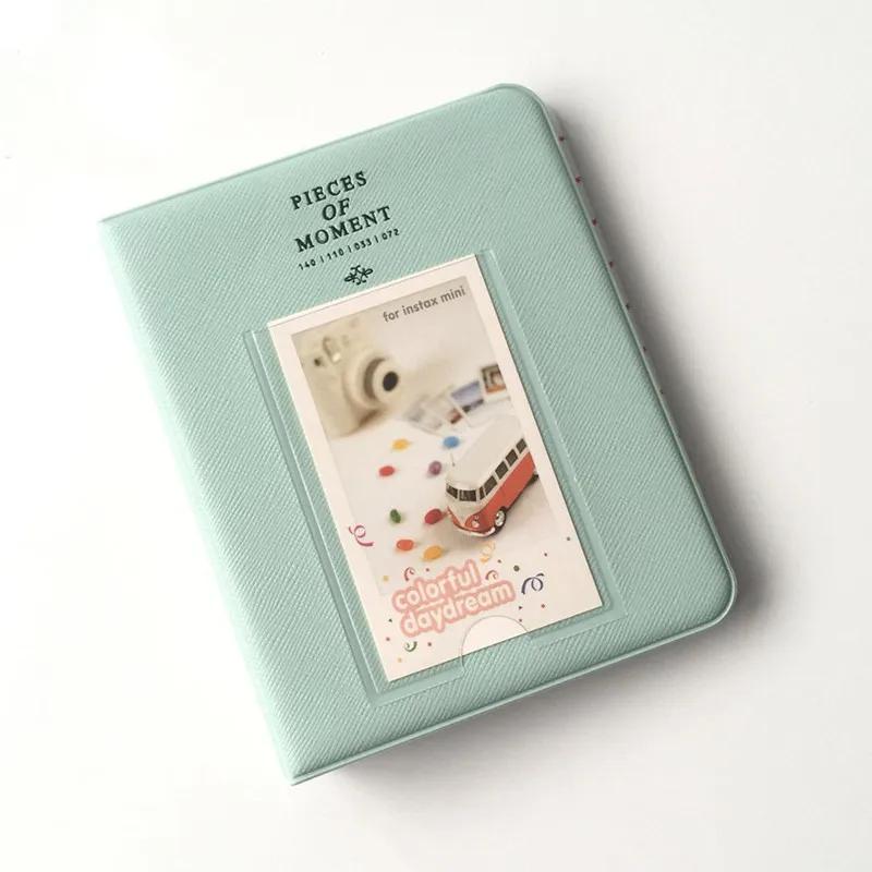 64 Taschen Mini Sofortbild Polaroid Fotoalbum für 3 Zoll Bildhülle Aufbewahrung Polaroid Fuji Instax Mini Film Zuhause Familie Erinnerung grün