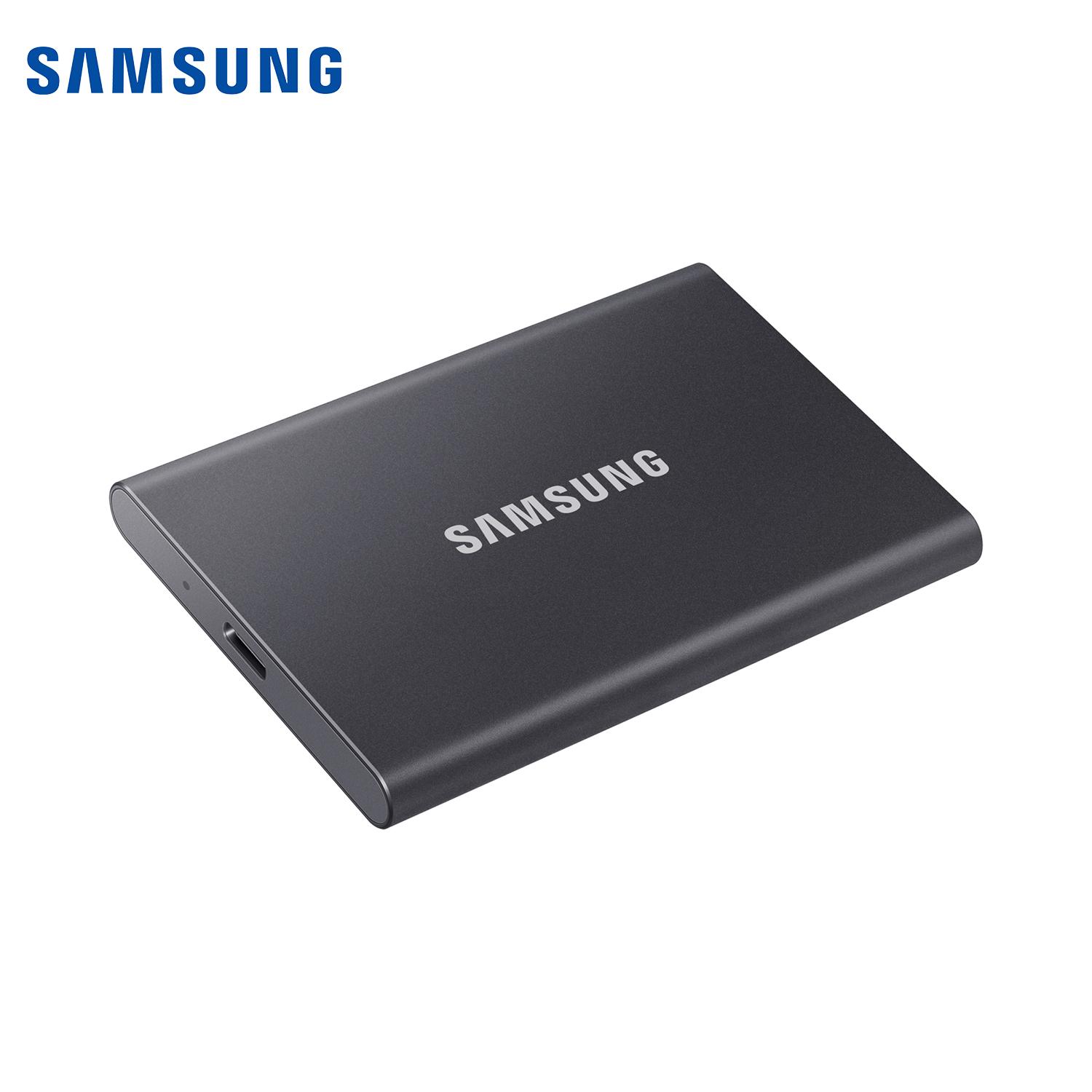 Samsung PSSD T7 Portable SSD 1TB Externe Solid-State-Festplatte USB 3.2 Gen 2 Geschwindigkeiten bis zu 1050MB/s TYP-C Mobile Festplatte Speicher, SSD Typ C für PC 1TB graue
