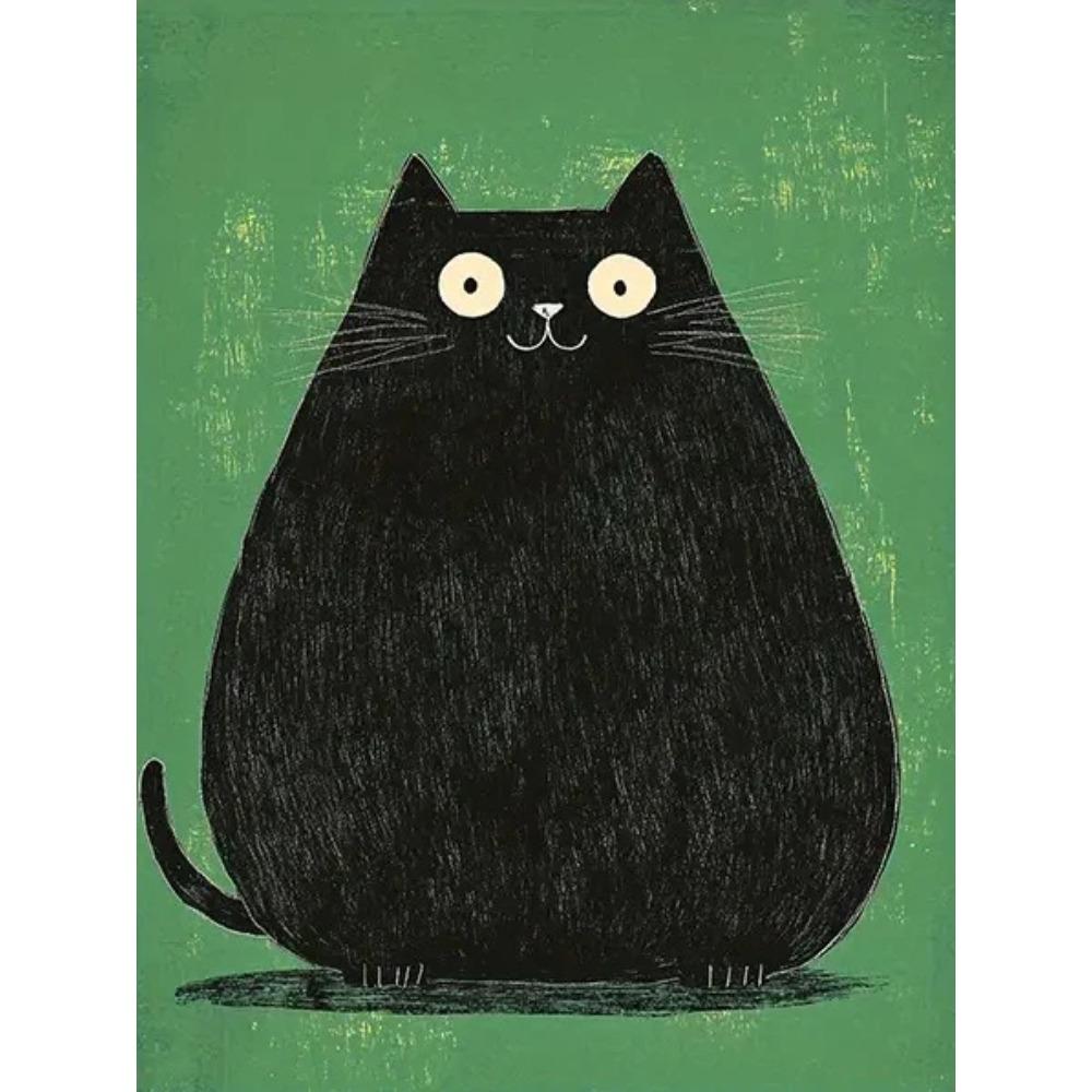Japanische Katze isst Nudeln Leinwandposter Katze Kaffee Bonjour Mon Amour Küchenwandkunst Drucke für modernes Wohnzimmer Heimdekor 40x60cm Unframe
