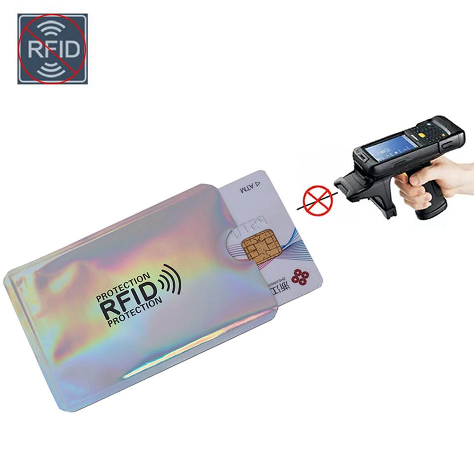 Anti-Rfid-Geldbörse, Bankkartenhalter, Ausweis, Bankkartenetui, Schutz, Metall-Kreditkartenhalter, 6 x 9,3 cm bunt
