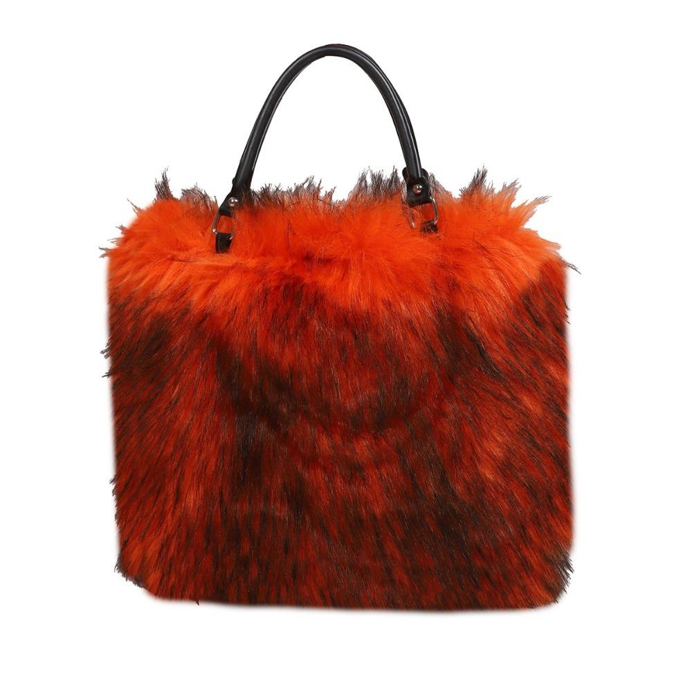Beliebte Handtaschen für Damen aus Plüschimitatfell, weiche, tragbare Damen-Tragetasche, leichte Luxus-Nischen-Tasche, schlicht, vielseitig, Ein-Schulter-Tasche für Muttertagsgeschenke orange