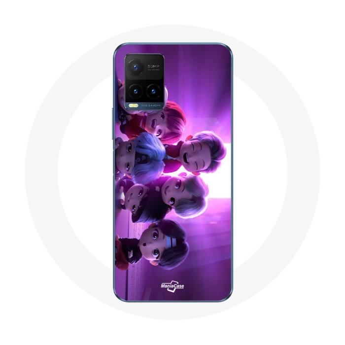 Coque pour Vivo Y21s 2021 / Y21 2021 BTS TinyTAN Animation Affiche RM Jin Suga J-Hope Jimin V Et Jungkook Mic Drop