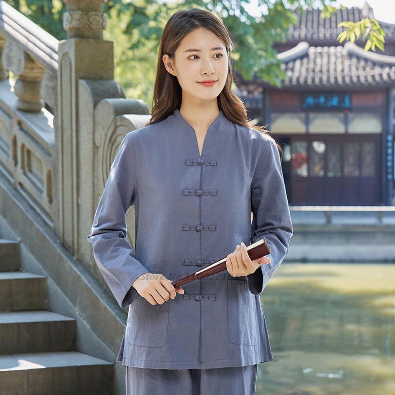 Chinesische Kung Fu Tai Chi Kleidung Kampfsport Wushu Uniform Baumwolle Oberteile+Hosen Set Tai Chi Yoga Sport Übungsanzug 5XL gray