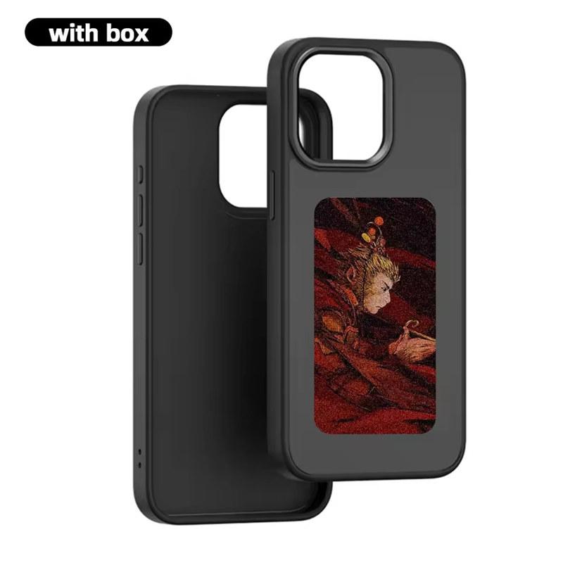 NFC DIY Bild Tinte Telefon Fall für iPhone 16 15 14 13 12 Pro Max DIY Fall Bildschirm Telefon Abdeckung Cartoon Schutz Funda Batterie Kostenloser iPhone 13 schwarz