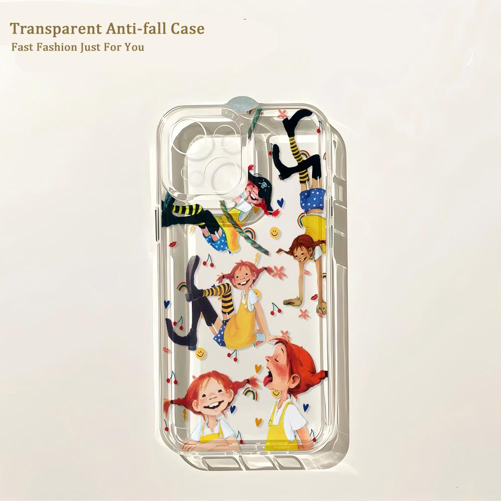 Handyhülle Für Süße P-Pippi Langstrumpf iPhone 17 16 16e 15 14 13 12 11 Mini Pro Max X XR 7 8 Air Plus Transparente Rückseite iPhone 17 Air