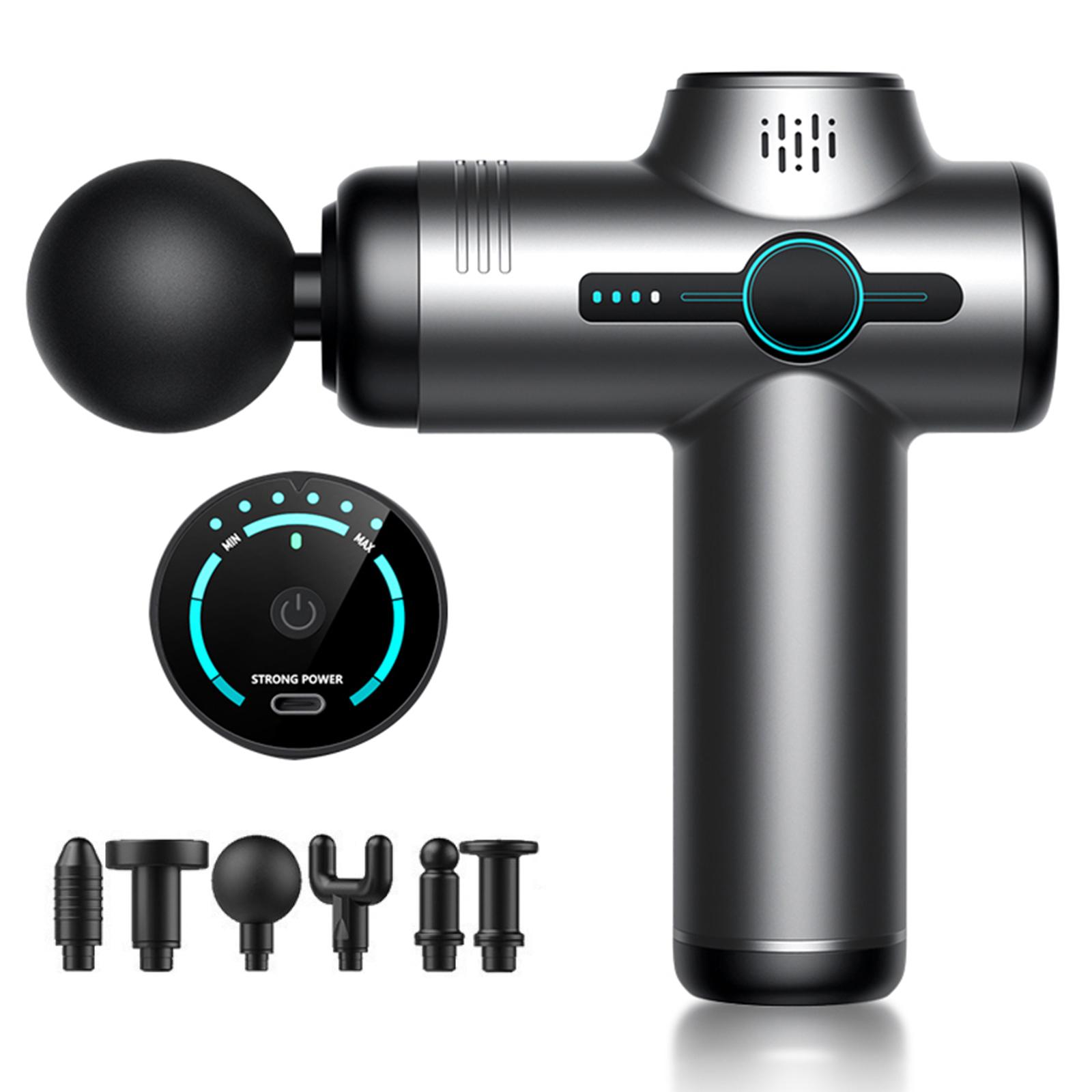 Hause Tragbare Fascia Gun Muskel Entspannung Massage Gerät Tiefe Gewebe Massage Gun 6 Einstellbare grau