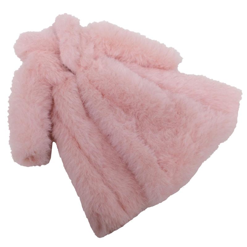 Bunte Mode Mini flauschige Kleidung Pelzmantel süße Kleidung für 30 cm Puppe Kinder verkleiden Spielzeug Mädchen Geschenke rosa