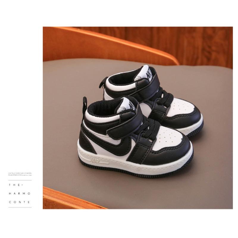 Kindersportschuhe Jungen und Mädchen Board-Schuhe 2022 Frühling und Herbst Jungen Babyschuhe einzelne Schuhe Kleinkindschuhe kleine weiße Schuhe 16 schwarz