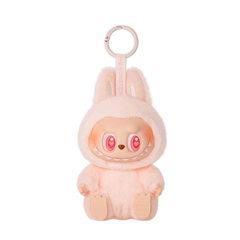 2025 auf Lager Heiße Anime-Figur Labubu Have A Seat-Serie PVC-Anhänger Puppenmodell Monster-Replik Schlüsselanhänger Kinderspielzeug Geburtstagsgeschenke rosa