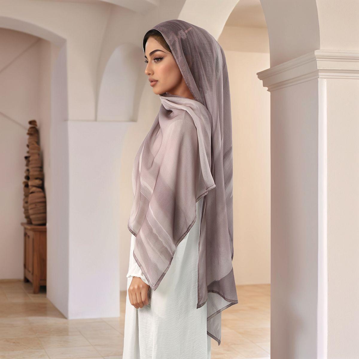 Neuer Aquarell Modal Hijab Schal Digital Bedruckt Muslimische Mode Baumwolle Hijiab Damen Schal Turbante Feminino Afrikanisch Islam Geschenke
