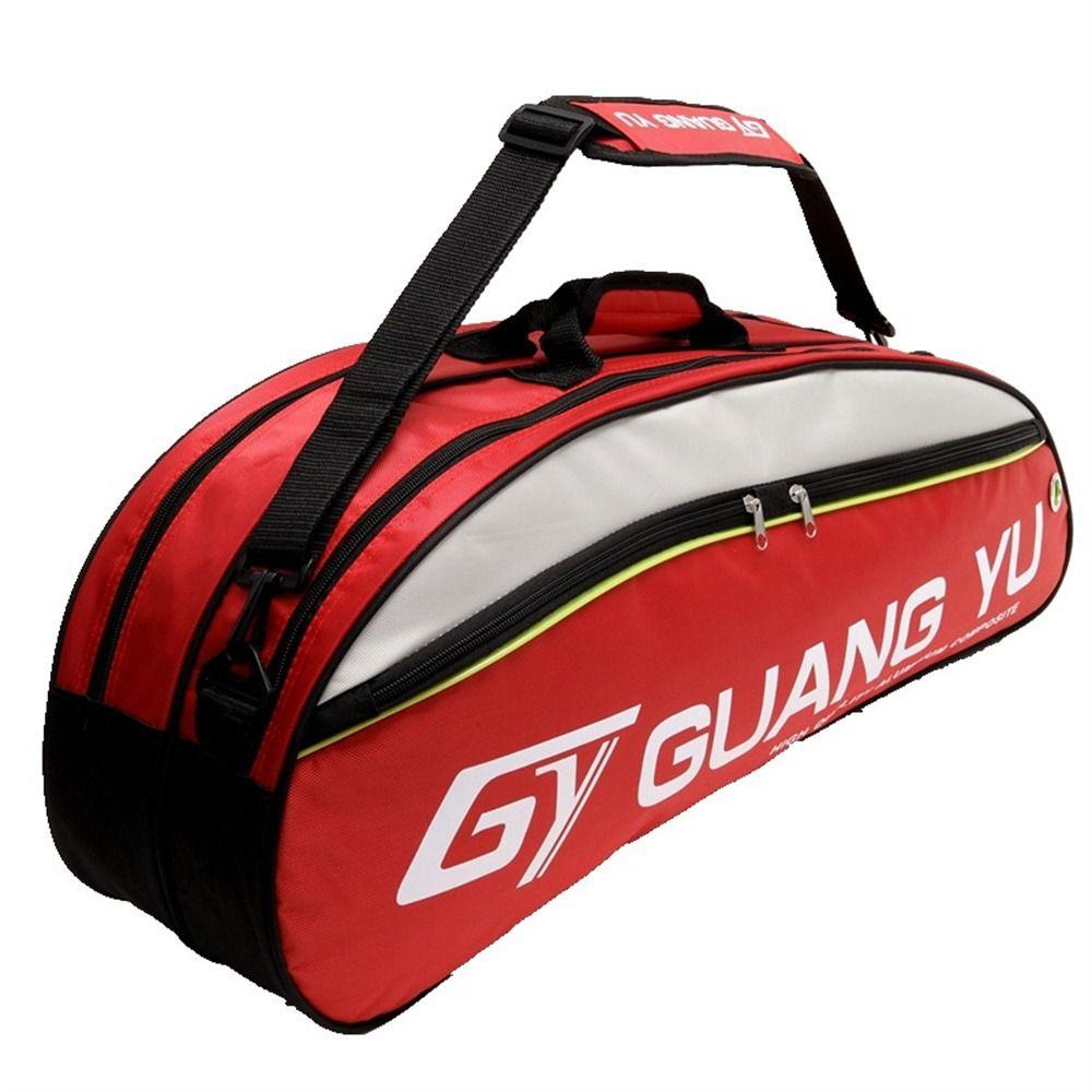 Badmintonschläger Tasche mit großer Kapazität 4 bis 6 Schläger Federball Tasche Tennisschläger Tasche für Jugendliche und Erwachsene rot