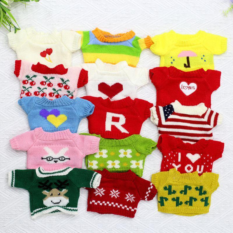 30cm Teddybär Bär Zubehör Zubehör Puppe Puppe Kleidung ersetzen Plüschtiere Pullover Pullover Zubehör mix and match color sweater random yellow