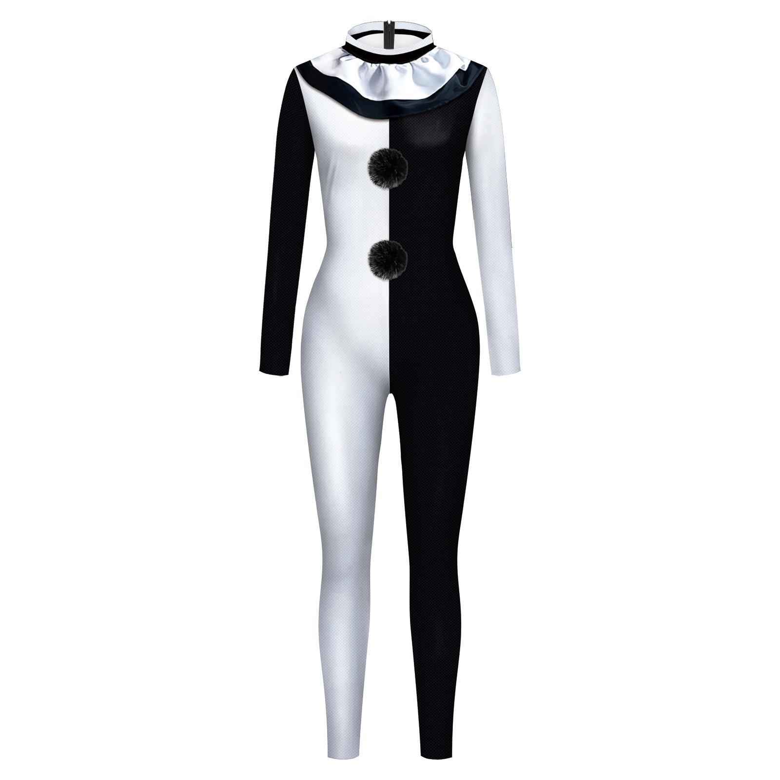 Gebrochene Seele Clown Cosplay Kostüm neu Weihnachts-Halloween-Kostüm Horror Kapuze Strumpfhose Einteiler S