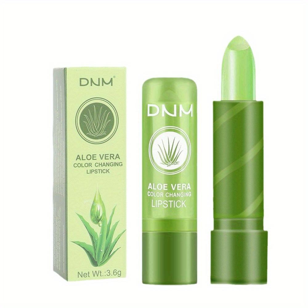 Aloe Farbwechselnder Lippenstift Aloe Vera getönter Lippenbalsam Feuchtigkeitsspendender, lang anhaltender Lippenstift Feuchtigkeitsspendender Lippenpflege-Gloss für weiche, glänzende Lippen 01#