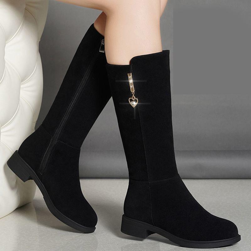 Bestellen Sie eine Nummer größer Damenstiefel Winterstiefel Damenschuhe Niedriger Absatz Warm halten Stiefeletten Rutschfeste Damenschuhe Damen Schwarze Stiefel Graue Stiefel 39 schwarz