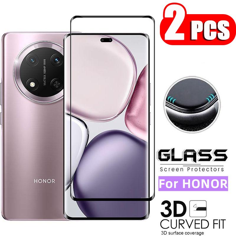 [ 2er-Pack ] 3D Gebogener Displayschutz 3D Voll gehärtetes Glas für HUAWEI Honor Magic7 Lite Magic6 Lite Magic 6 7 lite 7lite 6lite 5G X9C Honor Magic 7 Lite weiß