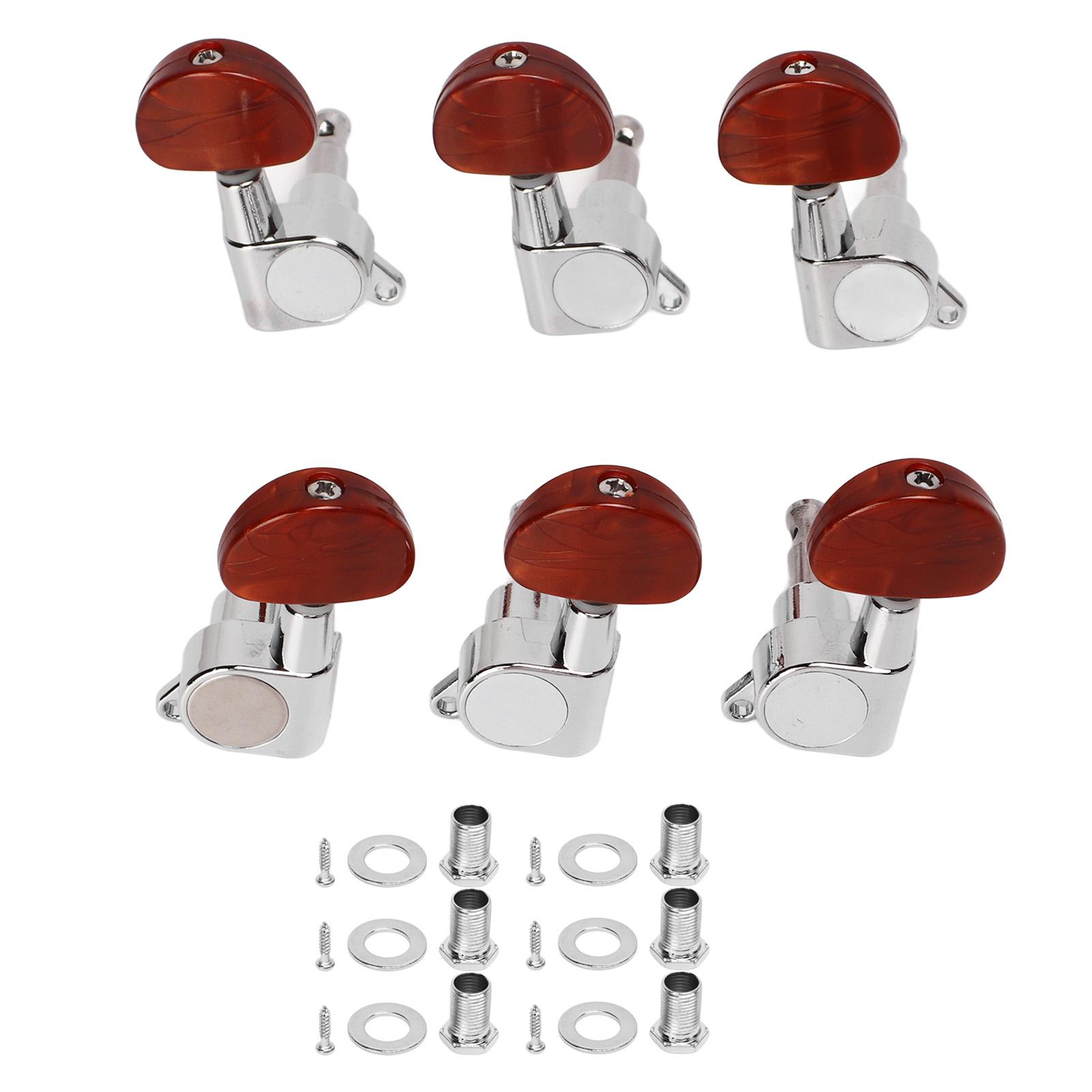 6Pcs Gitarre String Tuning Peg 3 Links 3 Rechts Versiegelt Tuner Schlüssel Maschine Kopf Set Kit