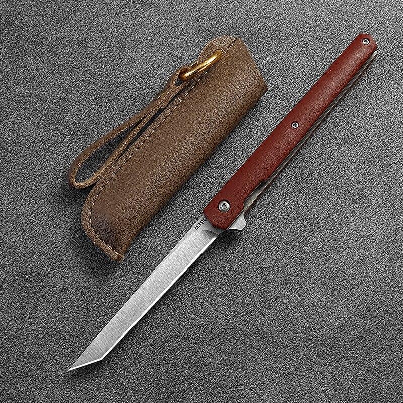 Edelstahl Klapp Obst Schneiden und Schälen Messer Mini Sharp Hohe Härte Klappmesser Outdoor Messer Tragbare with cover rot