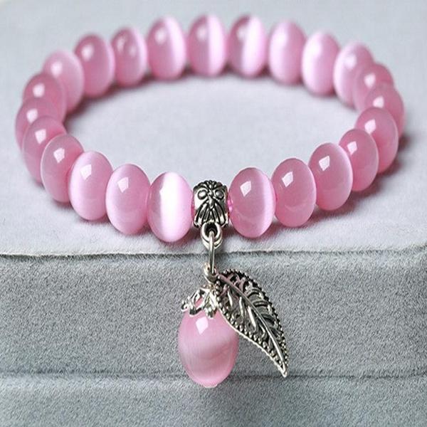 Neue Mode katzenauge stein frauen Armband nationalen stil Buddha perle armband dame kristall Armband schmuck rosa
