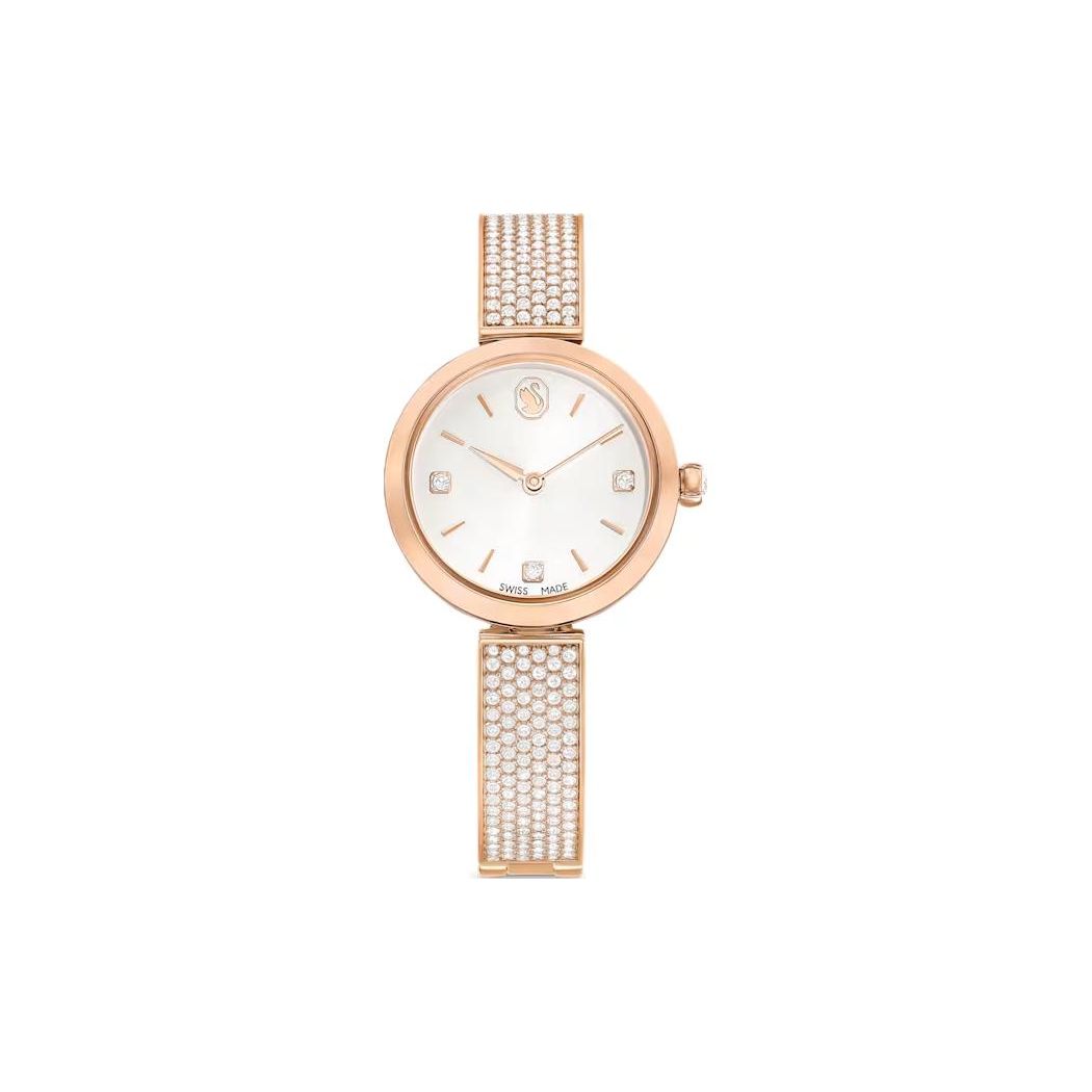 Swarovski Uhr Quarzwerk Edelstahlarmband 27 mm Weißes Zifferblatt 50 m Wasserdicht Damenuhren Silber 5671202 White Dial white