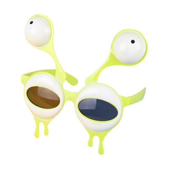 Neuheit Alien Brille Große Augen Alien Sonnenbrille Halloween Kostüm Zubehör für Karneval Festivals Cosplay Partyzubehör gelb