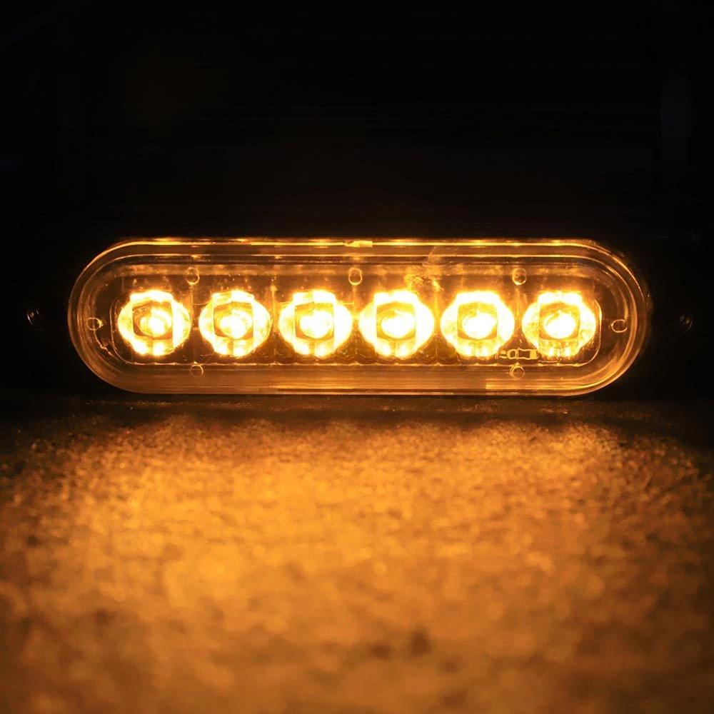 6LED Auto Strobe Warnlicht Grill Blinkende Panne Notlicht Auto LKW Anhänger Leuchtfeuer Lampe LED Wasserdichtes Seitenlicht 1pcs gelb