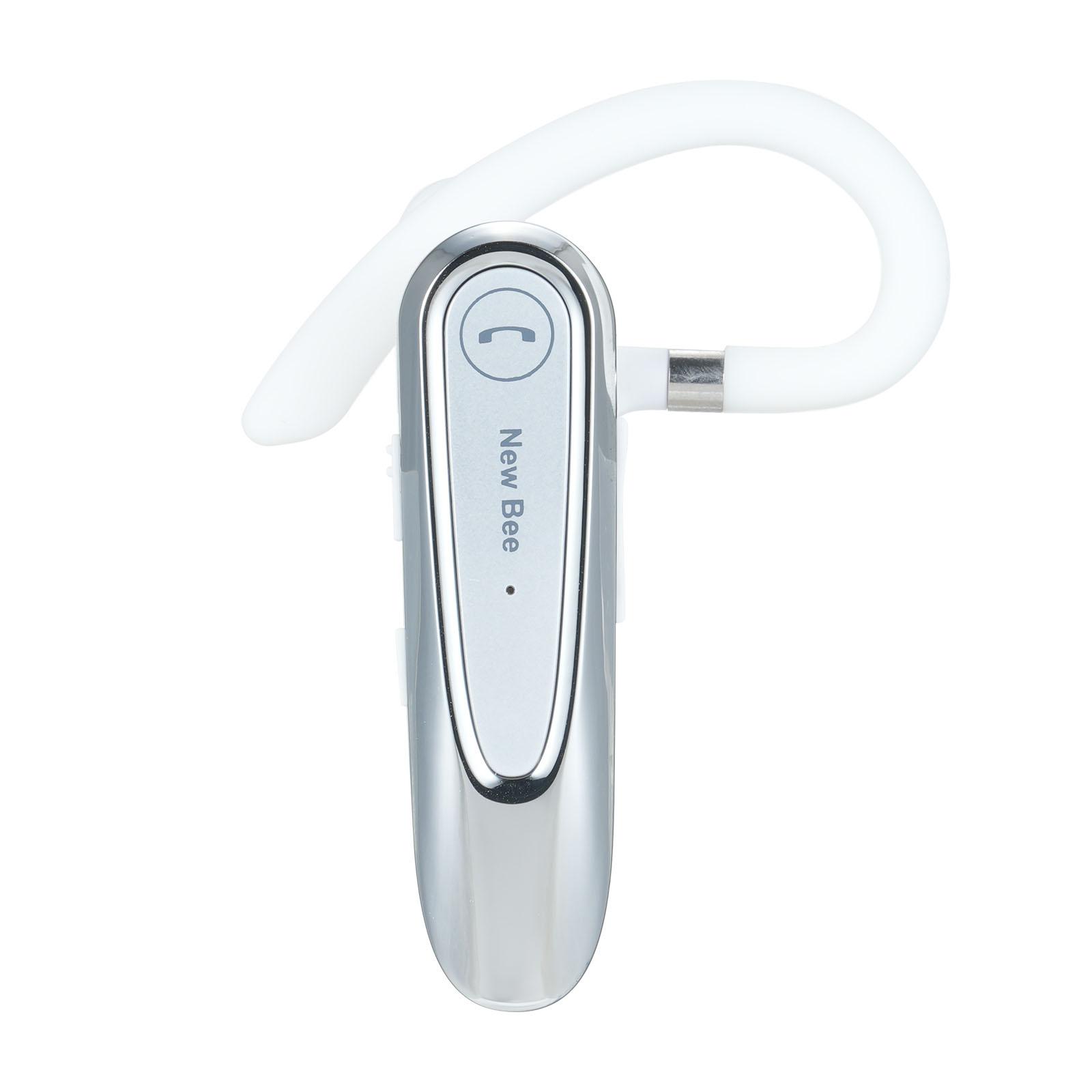 New Bee Business-Kopfhörer, einzelner In-Ear-Kopfhörer, kabellos, BT5.0, Freisprecheinrichtung mit Dual-Mikrofon, CVC8.0 weiß