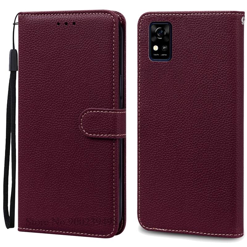 Für ZTE Blade A31 Hülle Weiche TPU Silikon Rückseite Handyhülle Für ZTE Blade A31 Hülle Leder Klapp Brieftasche Hülle Fundas For ZTE Blade A31 wein rot