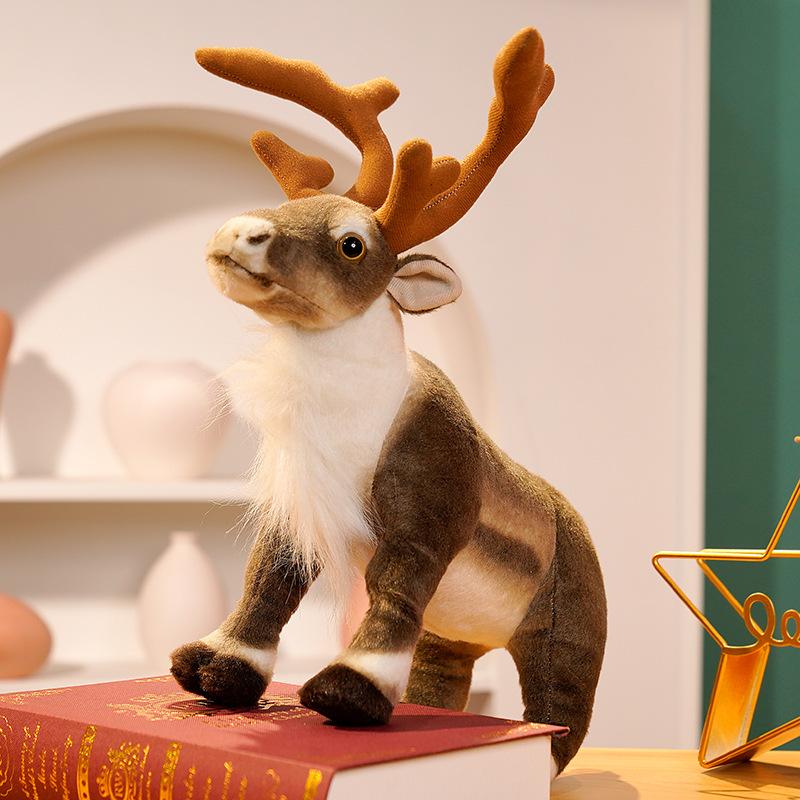 Simulation Rentier Plüschtier Weihnachten Hirsch Plüschtiere Puppe Weihnachten Elch Stofftiere Frohe Weihnachten Neujahr Dekor Beste Geschenke für Kinder 35cm