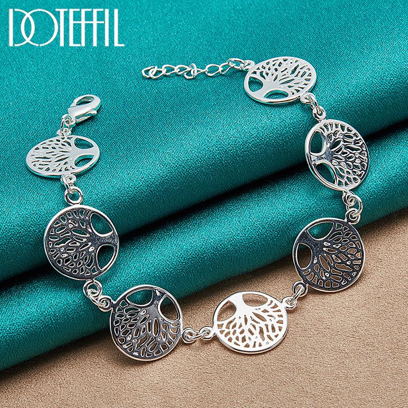 925 Sterling Silber Hochzeit Modeschmuck für Frauen Männer Armbänder 20cm