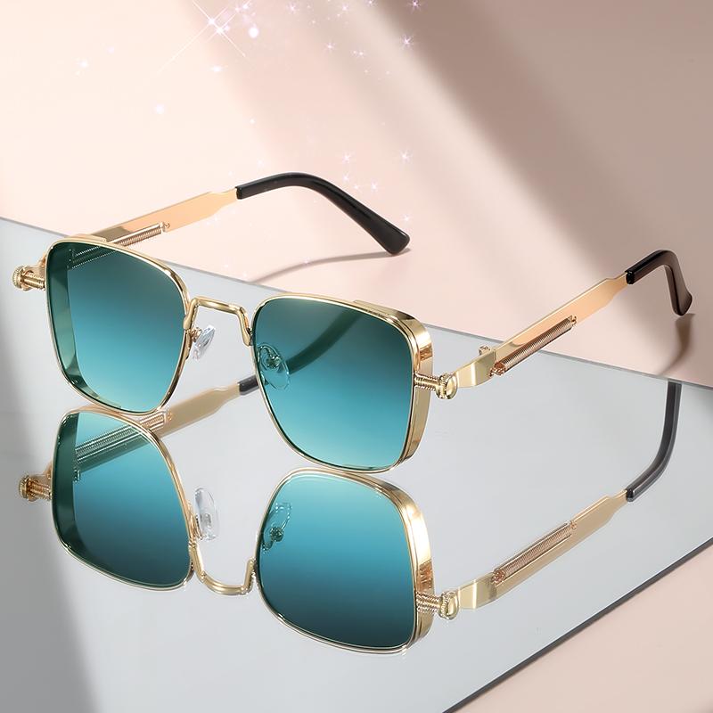 Metall Racing high-end Punk-Stil Sonnenbrille Schutz personalisiert Hip-Hop Straßenparty Sonnenbrille modische Artikel blue