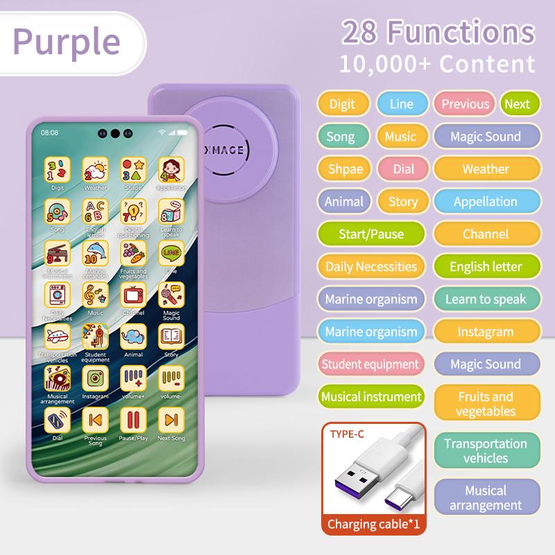 Baby Telefon Spielzeug Simulation Musik Sound Telefon Spielzeug Kleinkind Puzzle Frühen Bildung Spielzeug Telefon Handy Modell Spielzeug Geschenke violett